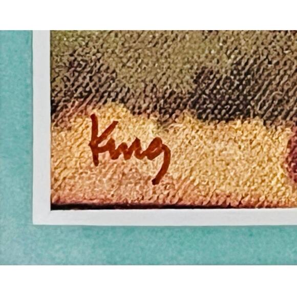 Chicken Gade Folk Art Print-Signed King-Framed 15x13-Caribbean Scene-Haitian - Picture 4 of 8